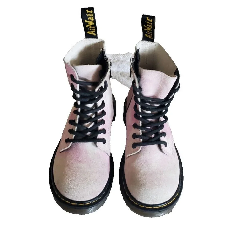 Dr. Martens 1460 Pascal J Boots Kids Size 12 Pink Suede Tie Dye Combat Zip Fairy